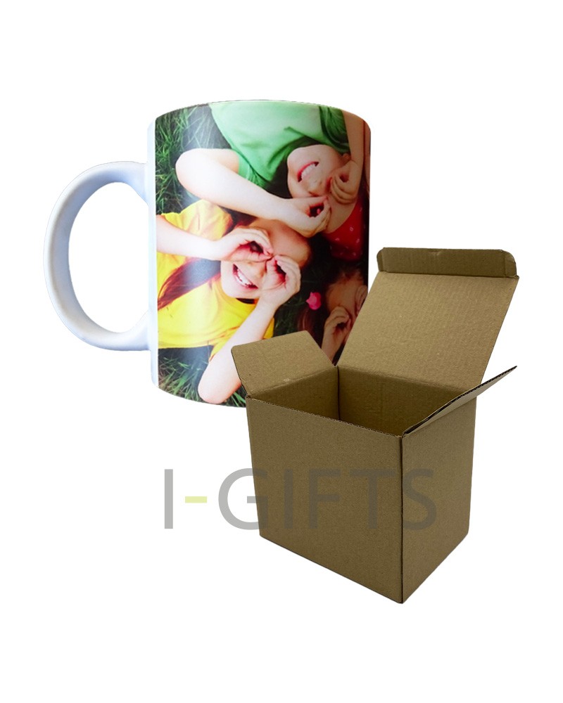 Tazza Top Grade bianca opaca per stampa sublimatica con scatola.