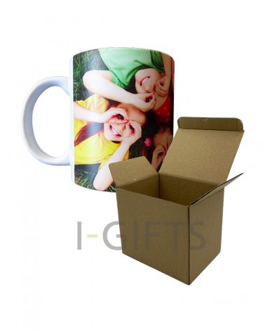 Tazza Top Grade bianca opaca per stampa sublimatica con scatola.