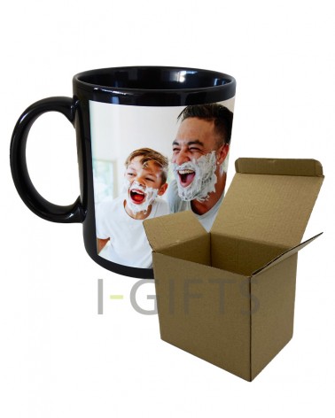 Tazza nera per stampa sublimatica.