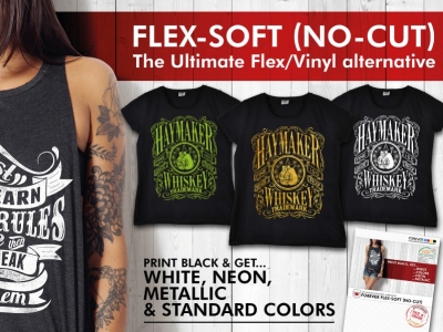 Flex Soft (No Cut): stampi in nero e trasferisci nel colore che vuoi